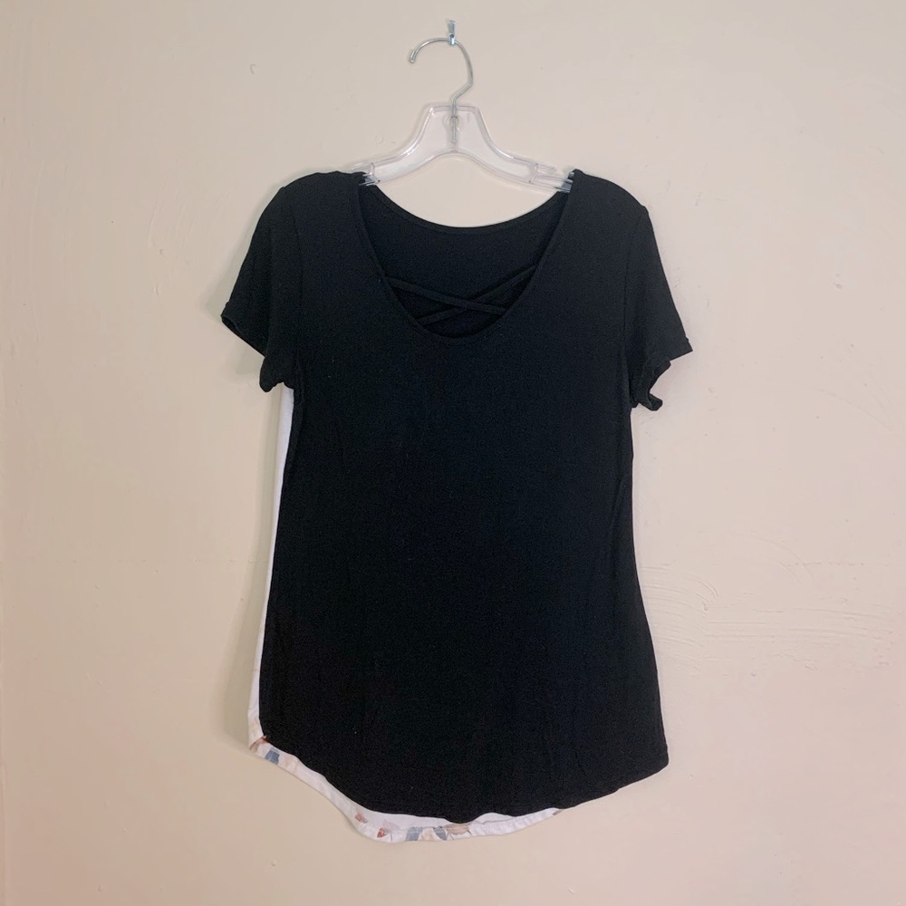 Black top with floral back